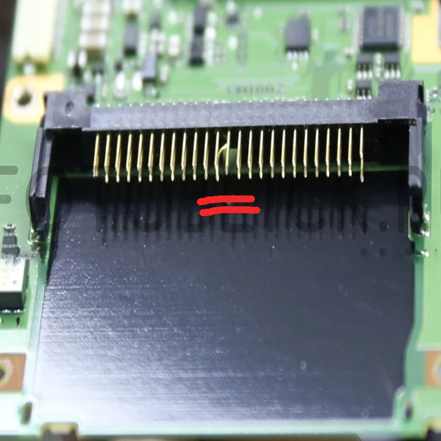 Camera memory card reader with broken pin repair